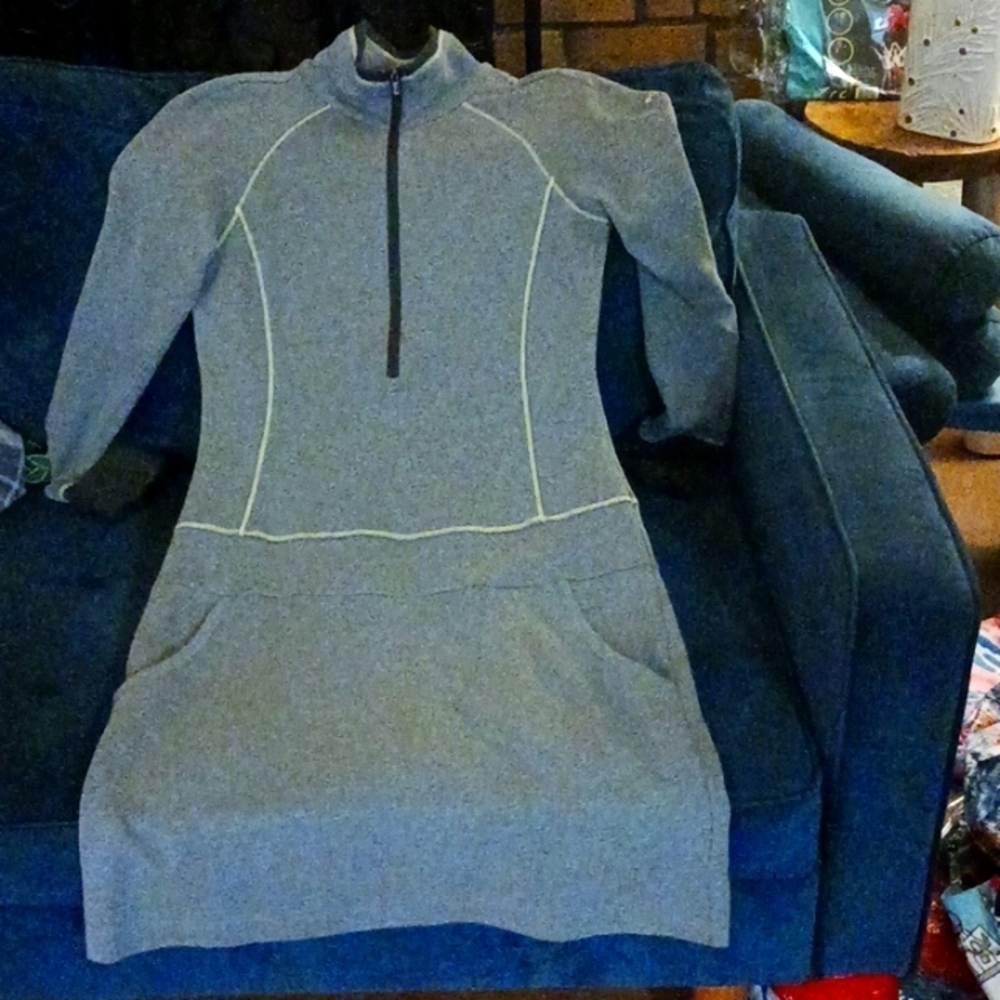 LIKE NEW COLUMBIA OMNI-WICK HALF ZIP ACTIVE DRESS W/POCKETS GREY SZ SMALL